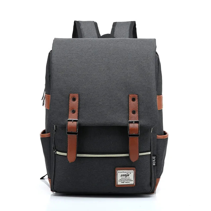 Vintage 16 Inch Laptop Backpack Women Canva Bags Men Travel Leisure University Backpacks Outdoor Casual School Bag for Teenagers