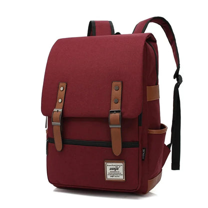 Vintage 16 Inch Laptop Backpack Women Canva Bags Men Travel Leisure University Backpacks Outdoor Casual School Bag for Teenagers