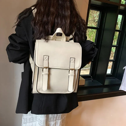 Vintage Backpack Female PU Leather Bag Women's Backpack Fashion School Bag for Girls High Quality Leisure Shoulder Bags