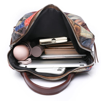 Vintage Backpack Women Leather Rucksack Women's Knapsack Travel Backpacks Shoulder School Bags for Teenage Girls Mochila