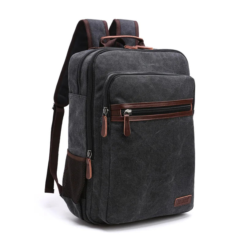Vintage Canvas Backpack Men Large Capacity Travel Shoulder Bag school bags for teenagers Male notebook Laptop Backpack for men