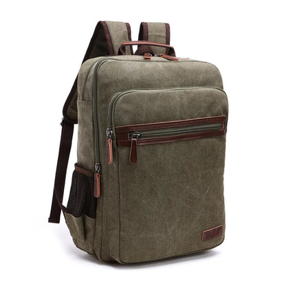 Vintage Canvas Backpack Men Large Capacity Travel Shoulder Bag school bags for teenagers Male notebook Laptop Backpack for men