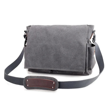 Vintage Canvas Men's Brand Briefcase Men Business office Crossbody Casual male Computer Laptop bag Cover Large bags