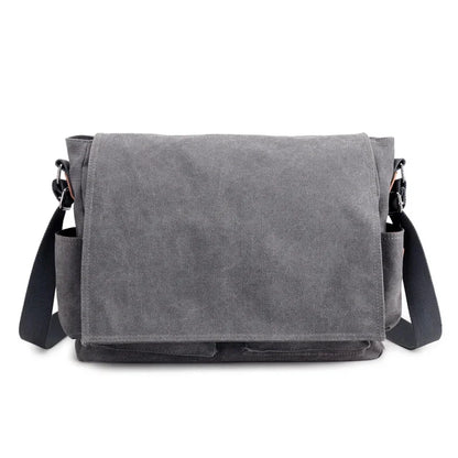 Vintage Canvas Men's Brand Briefcase Men Business office Crossbody Casual male Computer Laptop bag Cover Large bags