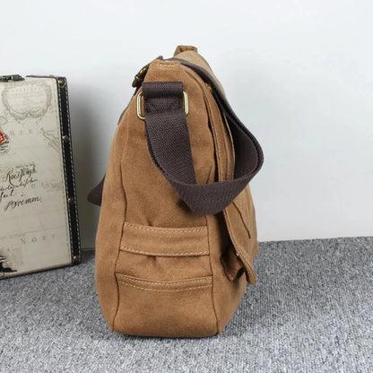 Vintage Canvas Men's Shoulder Korean Casual Crossbody Large Capacity Male Messenger Bag Fashion Handbag