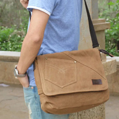 Vintage Canvas Men's Shoulder Korean Casual Crossbody Large Capacity Male Messenger Bag Fashion Handbag