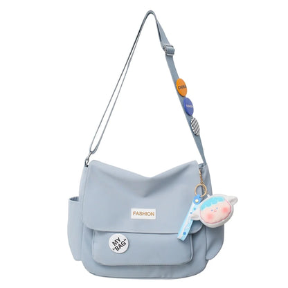 Vintage Canvas Messenger Bag Student Commute Tote Bag Women's Leisure Canvas Shoulder Bags Simplicity Large-Capacity Nylon Bag