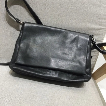 Vintage Cow Leather Black Bags for Women 2024 Autumn New Fashion Female Luxury Handbags Y2k Grunge Shoulder Crossbody Bag