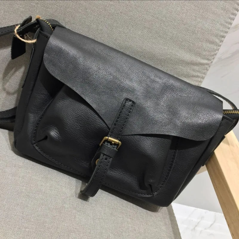 Vintage Cow Leather Casual Bags for Women 2024 Autumn New Shoulder Crossbody Bag Y2k Popular Youth Ladies Fashion Handbags