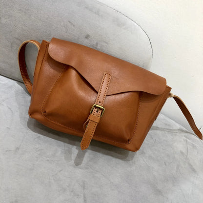 Vintage Cow Leather Casual Bags for Women 2024 Autumn New Shoulder Crossbody Bag Y2k Popular Youth Ladies Fashion Handbags
