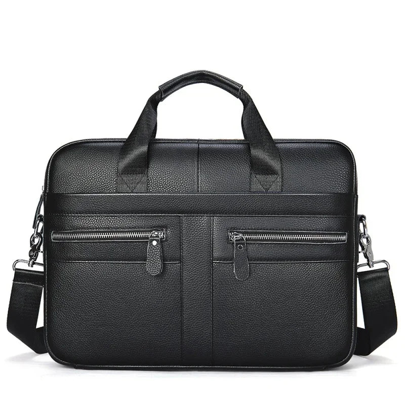Vintage Cowhide Men Briefcase Business Handbag Genuine Leather Laptop Casual Messenger Bag For Male