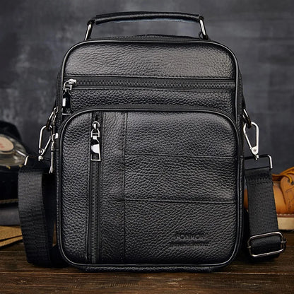 Vintage Cowhide Men's Shoulder Genuine Leather Crossbody For Man Fashion Messenger Phone Bag Casual Handbag