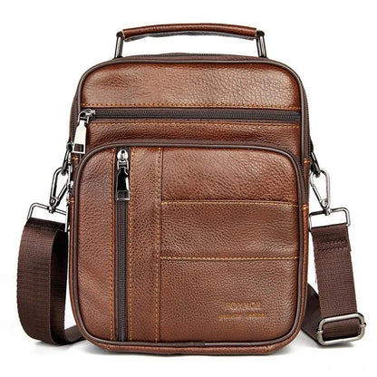 Vintage Cowhide Men's Shoulder Genuine Leather Crossbody For Man Fashion Messenger Phone Bag Casual Handbag