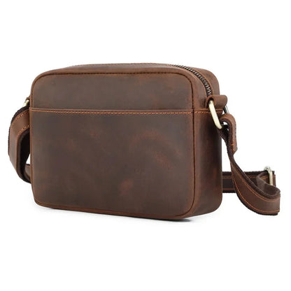 Vintage Cowhide Men's Shoulder Genuine Leather Simple Crossbody Casual Messenger Bag Business Man Handbag