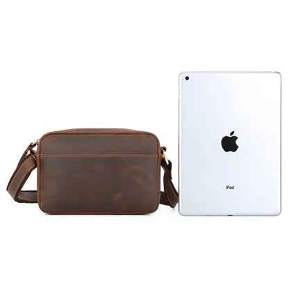 Vintage Cowhide Men's Shoulder Genuine Leather Simple Crossbody Casual Messenger Bag Business Man Handbag
