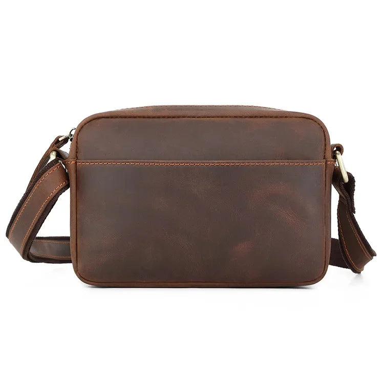 Vintage Cowhide Men's Shoulder Genuine Leather Simple Crossbody Casual Messenger Bag Business Man Handbag