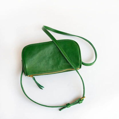 Vintage Cowhide Mini Pillow Bags for Women 2024 New All-match Casual Crossbody Bags Y2k Fashion Zipper Small Square Bag Bolsas
