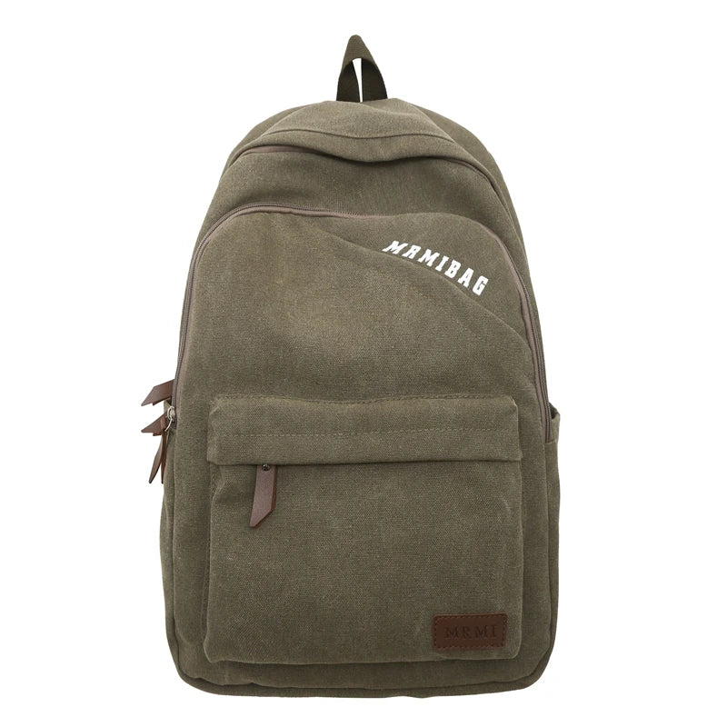 Vintage Design Durable Canvas Women Man Backpack Schoolbag for Teenage Girl Boys Student School Bags Rucksack