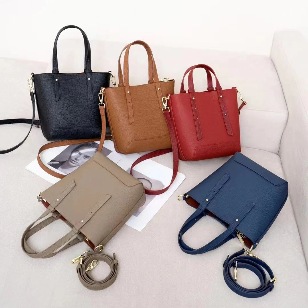 Vintage Fashion Casual Tote Women Bucket Bags High Quality Portable Crossbody Shoulder Bag Solid All-match Luxury Bolsos Mujer