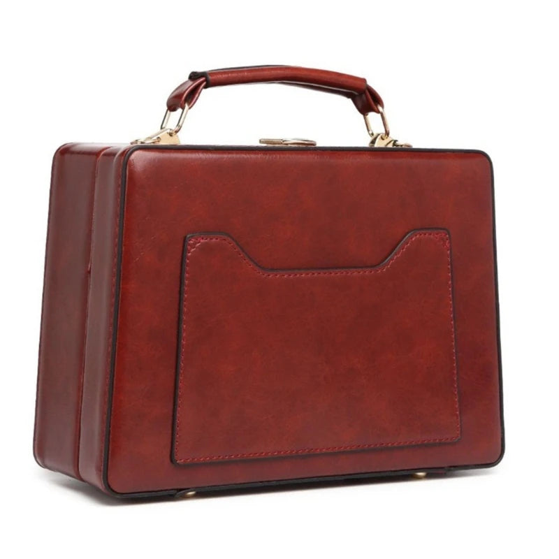 Vintage Female Shoulder Bag Radio Box Shaped Handbag with Music Player for Women