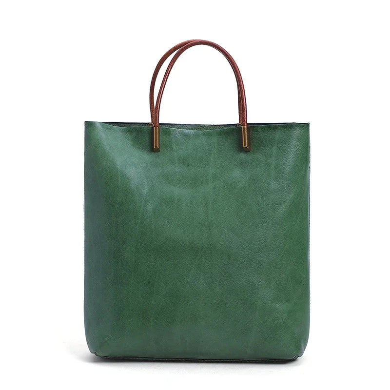 Vintage Genuine Leather Handbags Fashion Casual Versatile Single Shoulder Crossbody Purses Clutches 2024 New Ladies Bolsas