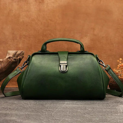 Vintage Genuine Leather Handbags Woman Multi Use Long Strap Crossbody Messenger  Bags Office Doctor Handbag Tote