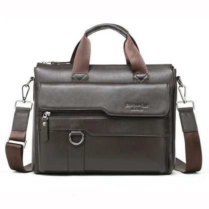 Vintage Genuine Leather Men's Briefcase Business Cowhide Handbag Large Capacity Male Shoulder Messenger Fashion Tote Bag