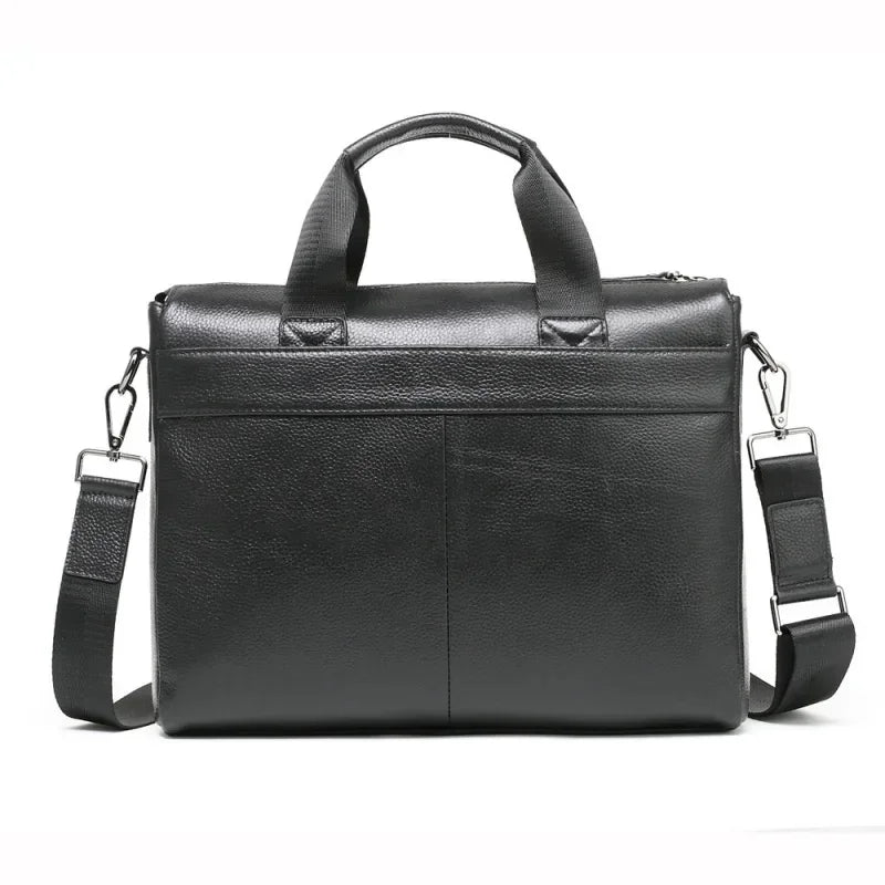 Vintage Genuine Leather Men's Briefcase Business Cowhide Handbag Large Capacity Male Shoulder Messenger Fashion Tote Bag