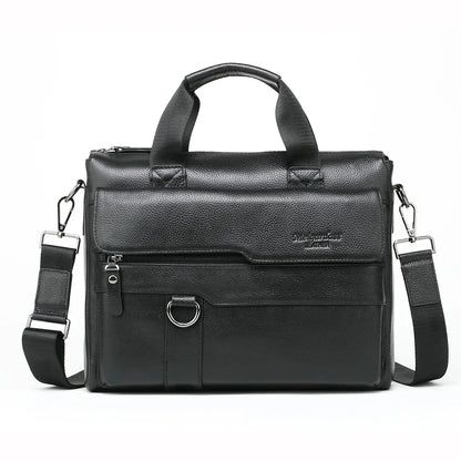 Vintage Genuine Leather Men's Briefcase Business Cowhide Handbag Large Capacity Male Shoulder Messenger Fashion Tote Bag
