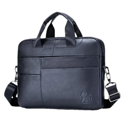Vintage Genuine Leather Men's Briefcase New Business Handbag Multifunction Laptop Large Capacity Man Shoulder Messenger Bag