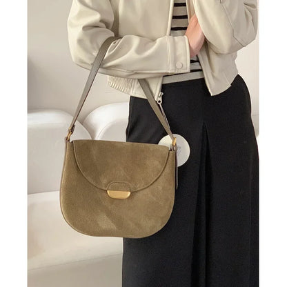 Vintage Genuine Leather Message Bags 2024 New Large Capacity Underarm Shoulder Bag Female Casual Tote Chic Lady Purses Clutch