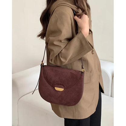 Vintage Genuine Leather Message Bags 2024 New Large Capacity Underarm Shoulder Bag Female Casual Tote Chic Lady Purses Clutch