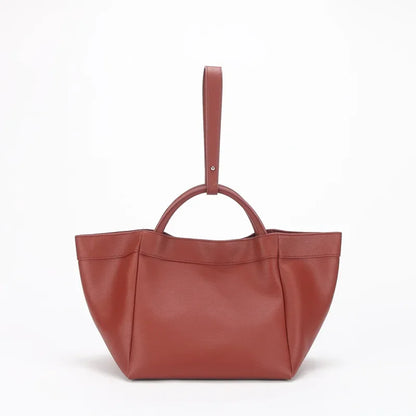 Vintage Genuine Leather Simple Handbags Commuter Large Capacity Elegant Square Bags One Shoulder Crossbody Lady Purses 2024 New