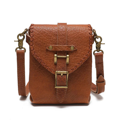 Vintage Genuine Mobile Phone Messenger Casual Leather Bag for Women / Zero Purse