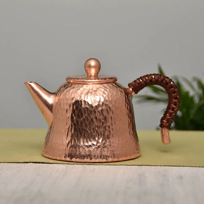 Vintage Hand-made Copper Pot Tea Making Small Teapot Pure Red Copper Japanese Water Boiling Puer Kung Fu Tea Table Samovar Gift