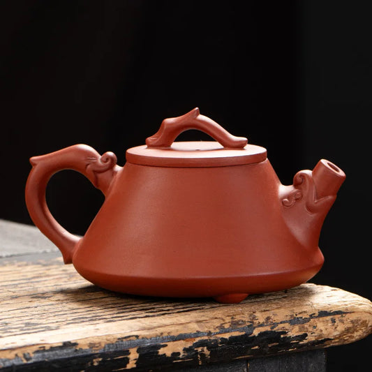 Vintage Handmade Purple Clay Teapot with Phoenix Design Tea Set  Authentic Zisha Teapot Elegant Teaware Sets Retro Xishi Pots