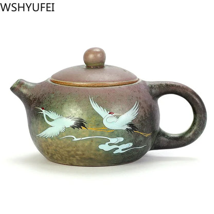 Vintage Kiln change ceramics Tea pot Chinese tea set porcelain teapot Oolong tea Handmade kettle Jingdezhen customization