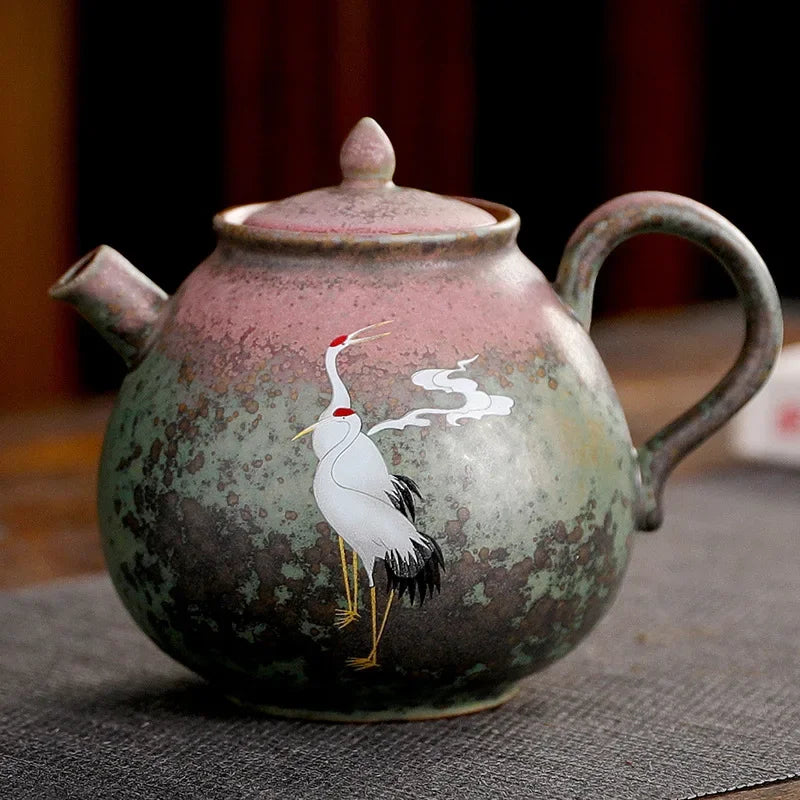 Vintage Kiln change ceramics Tea pot Chinese tea set porcelain teapot Oolong tea Handmade kettle Jingdezhen customization