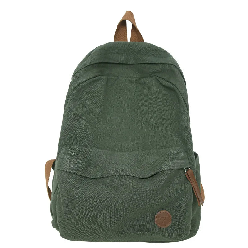 Vintage Lady Men School Canvas Women College Backpack Trendy Girl Boy Brown Laptop Bag Fashion Female Male Retro Travel Book Bag