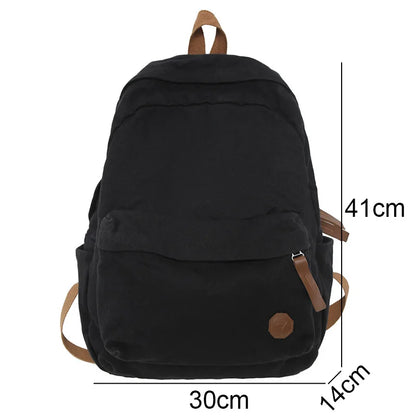 Vintage Lady Men School Canvas Women College Backpack Trendy Girl Boy Brown Laptop Bag Fashion Female Male Retro Travel Book Bag