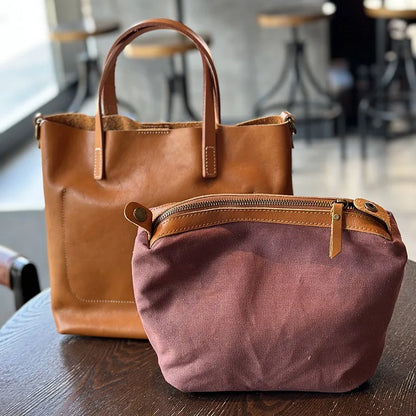 Vintage Large Capacity Commuter Women Totes Versatile Portable Crossbody Shoulder Bags Simple Solid Elegant Bolsas Mujer Moda