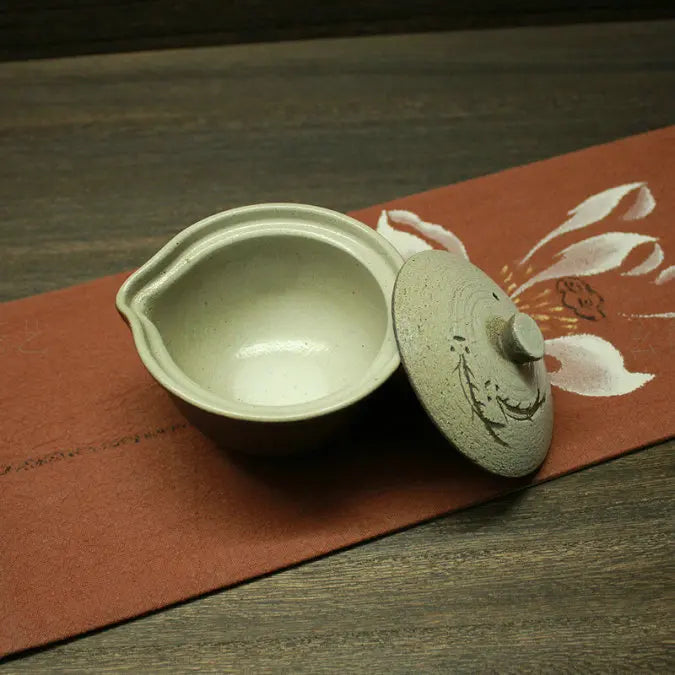 Vintage Large Gaiwan For Tea Pottery Tureen With Lid Lotus Teaware Kung Fu Tea Ceremony Set Coffee Cups Tea Bowls Chawan 180ml