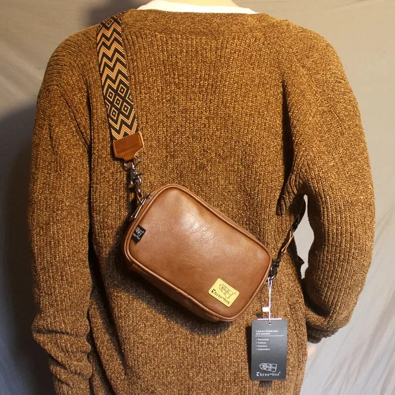 Vintage Leather Men's Crossbody Fashion Shoulder Casual Man Strap Handbag High Quality Male Messenger Bag