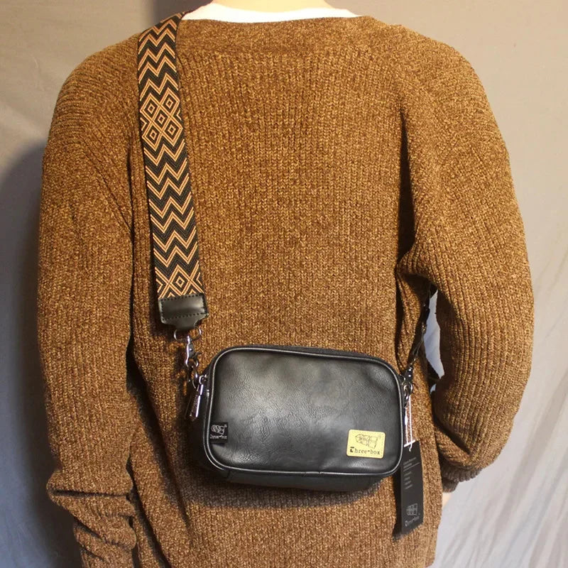 Vintage Leather Men's Crossbody Fashion Shoulder Casual Man Strap Handbag High Quality Male Messenger Bag