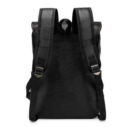 Vintage Leather Men's Large Capacity Student School Bags Waterproof Computer Bag Casual Simple Travel Backpack