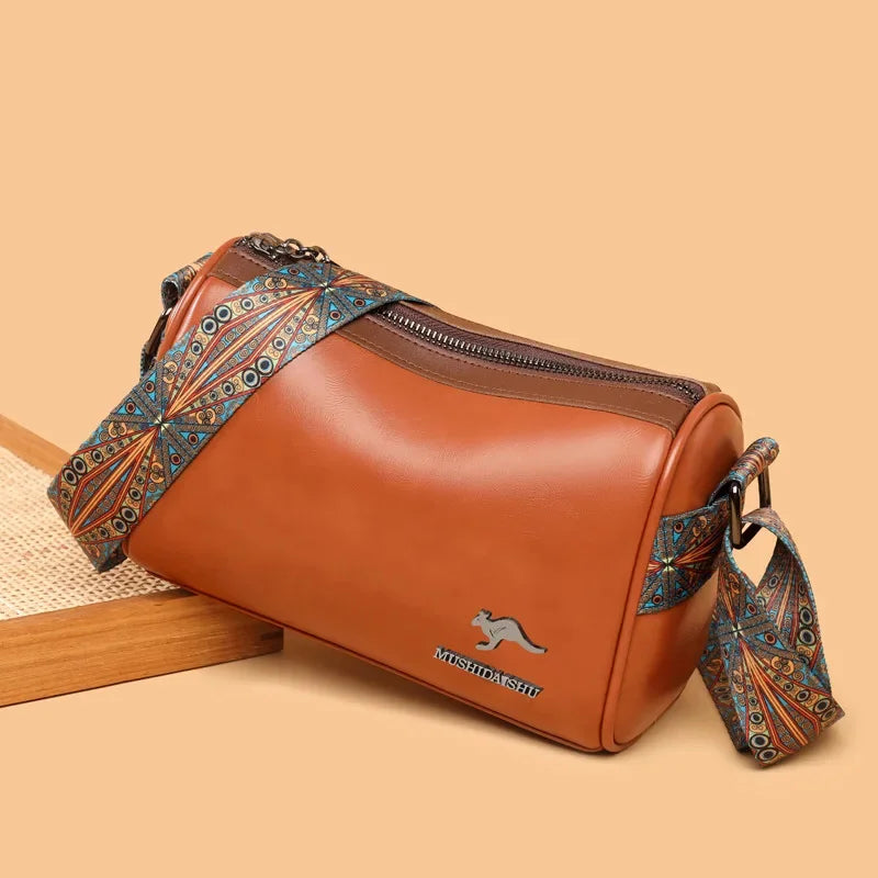 Vintage Leather Women's Shoulder Large Capacity Ladies Messenger Luxury Crossbody Pillow Bag Fashoin Handbag