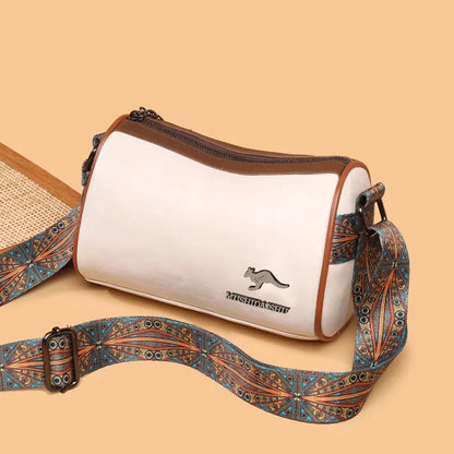 Vintage Leather Women's Shoulder Large Capacity Ladies Messenger Luxury Crossbody Pillow Bag Fashoin Handbag