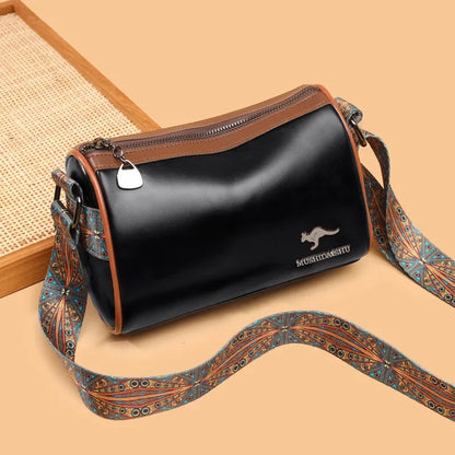 Vintage Leather Women's Shoulder Large Capacity Ladies Messenger Luxury Crossbody Pillow Bag Fashoin Handbag