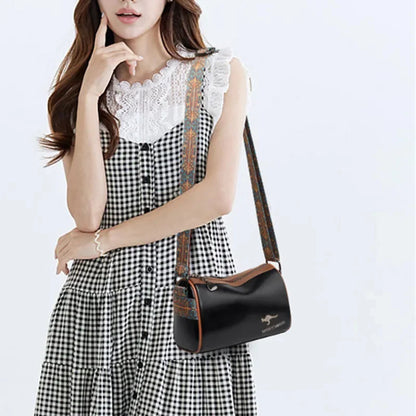 Vintage Leather Women's Shoulder Large Capacity Ladies Messenger Luxury Crossbody Pillow Bag Fashoin Handbag