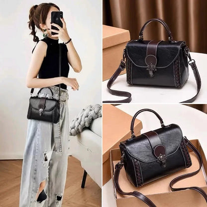 Vintage Leather Women's Shoulder Luxury Female Purses and Handbags Fashion Ladies Crossbody s Elegant Messenger Bag